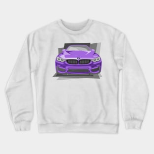 Purple Sports Car Illustration Crewneck Sweatshirt